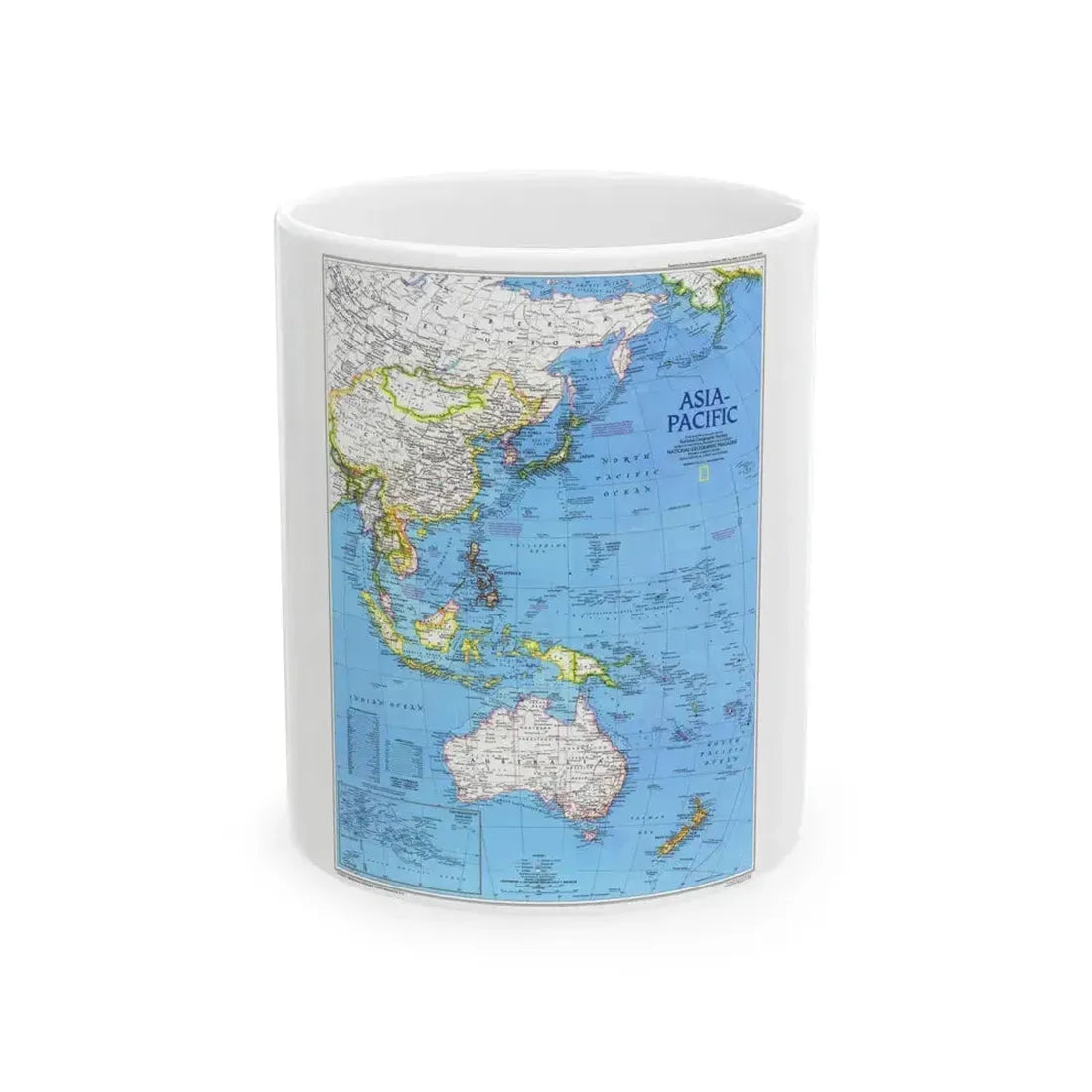 Asia-Pacific (1989) (Map) White Coffee Mug 11oz - Go Mug Yourself