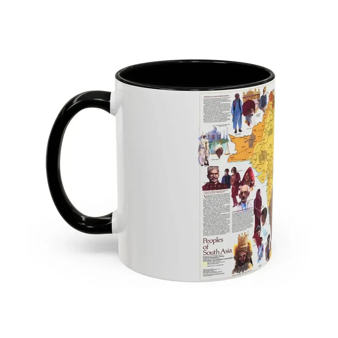 Asia - Peoples of South (1984) (Map) Accent Coffee Mug - Go Mug Yourself