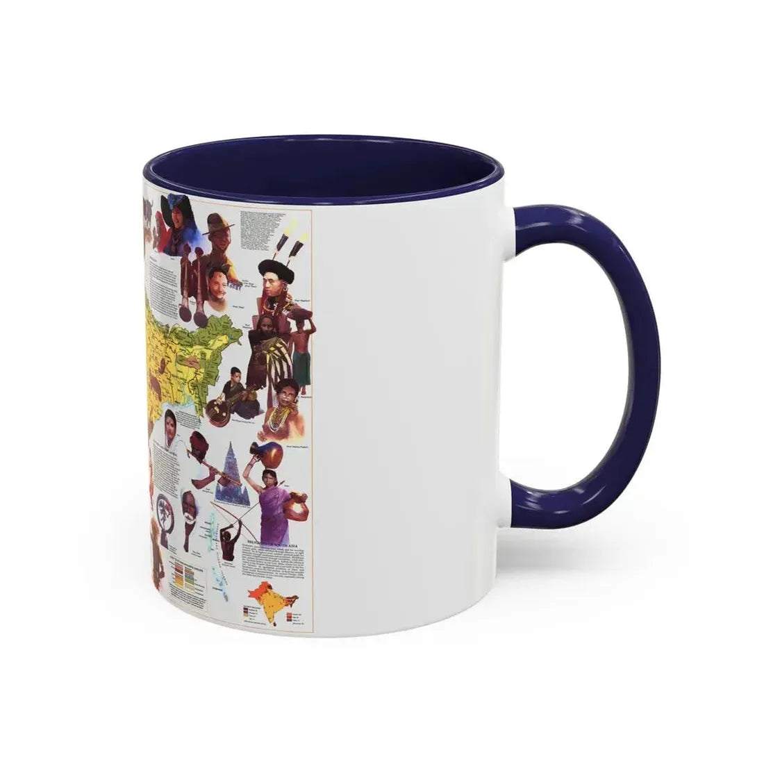 Asia - Peoples of South (1984) (Map) Accent Coffee Mug - Go Mug Yourself