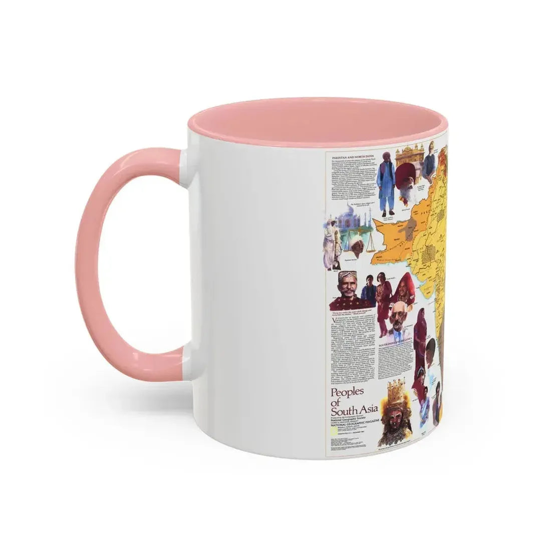 Asia - Peoples of South (1984) (Map) Accent Coffee Mug - Go Mug Yourself