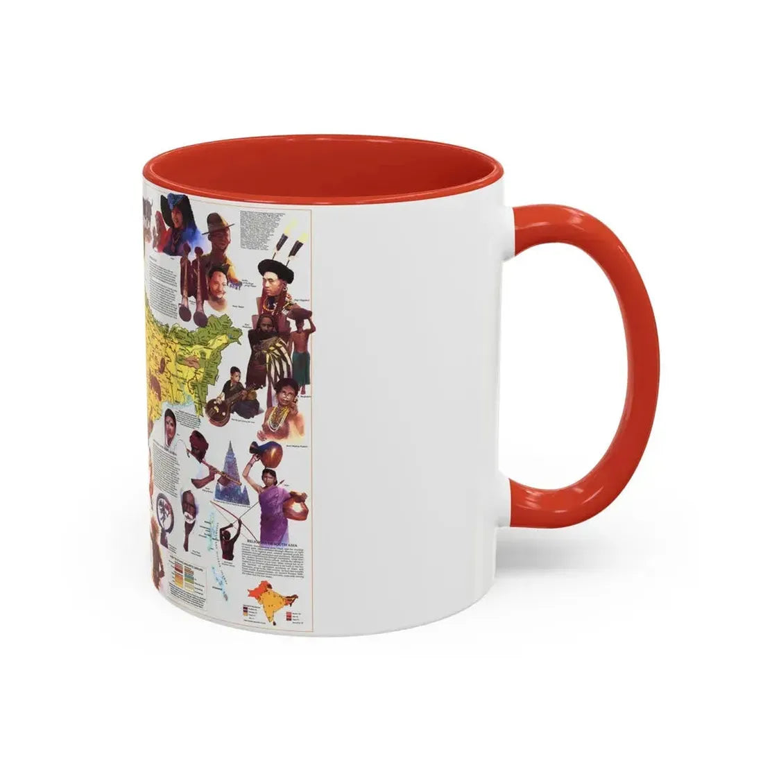Asia - Peoples of South (1984) (Map) Accent Coffee Mug - Go Mug Yourself