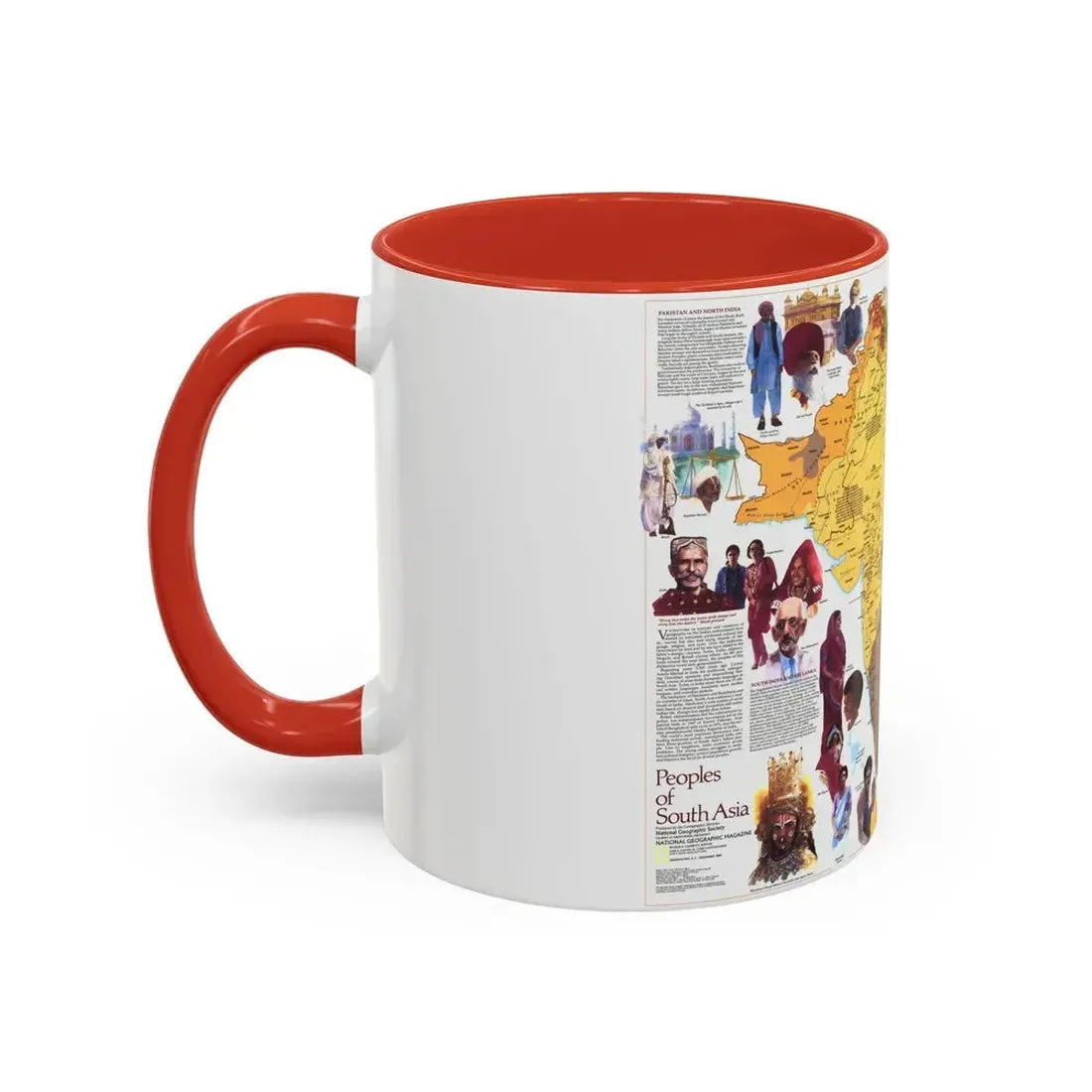 Asia - Peoples of South (1984) (Map) Accent Coffee Mug - Go Mug Yourself