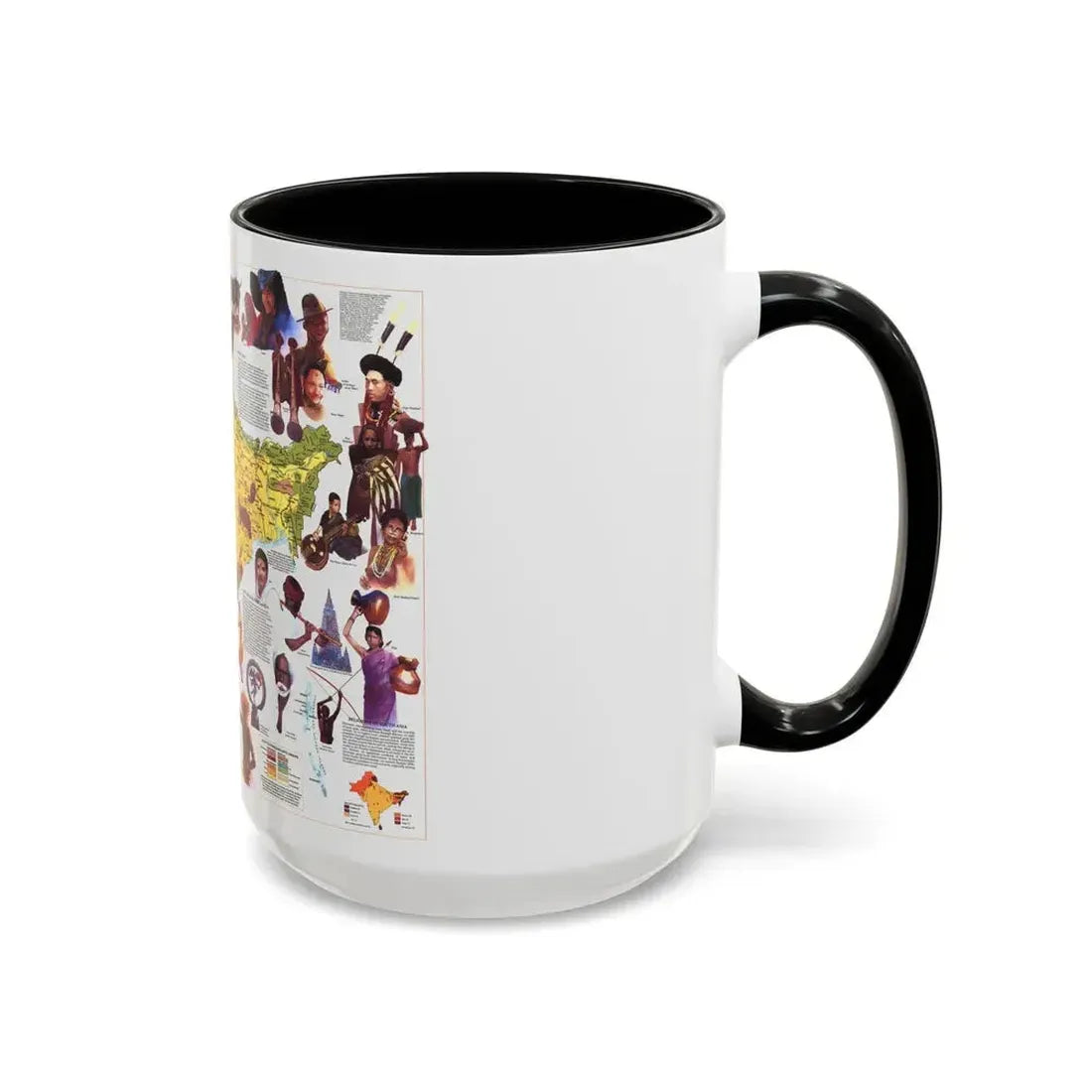 Asia - Peoples of South (1984) (Map) Accent Coffee Mug - Go Mug Yourself