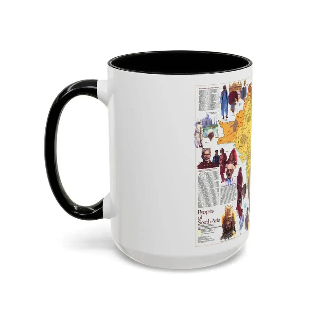 Asia - Peoples of South (1984) (Map) Accent Coffee Mug - Go Mug Yourself