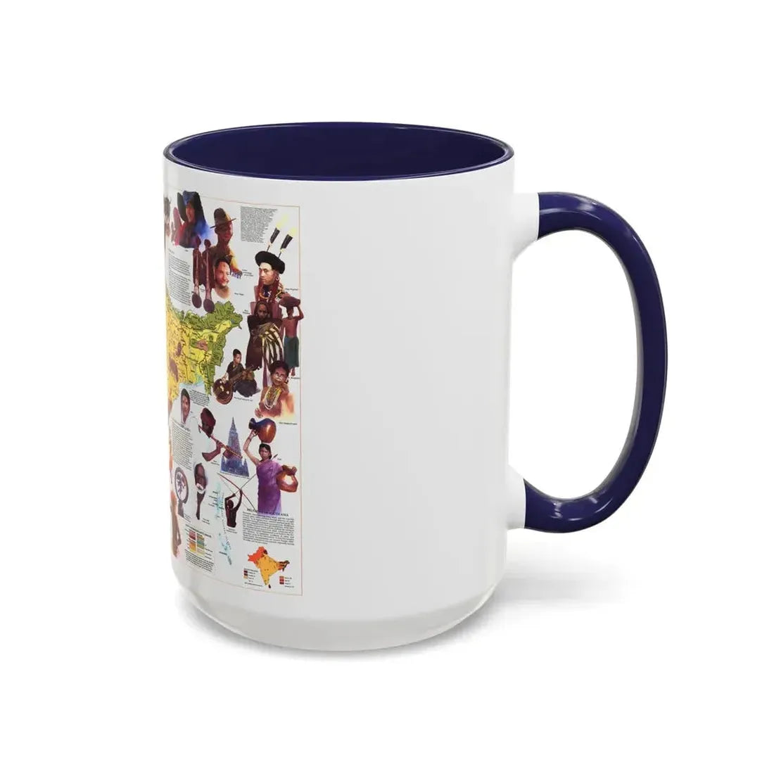 Asia - Peoples of South (1984) (Map) Accent Coffee Mug - Go Mug Yourself