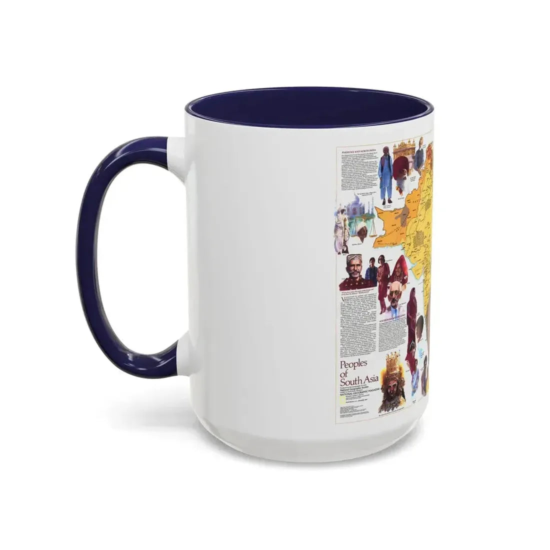 Asia - Peoples of South (1984) (Map) Accent Coffee Mug - Go Mug Yourself