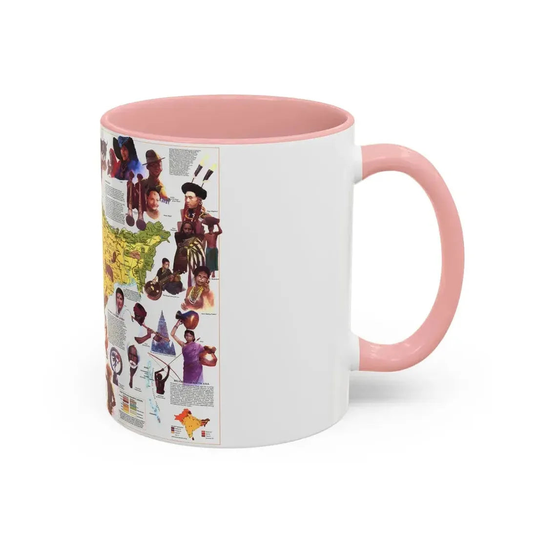 Asia - Peoples of South (1984) (Map) Accent Coffee Mug - Go Mug Yourself