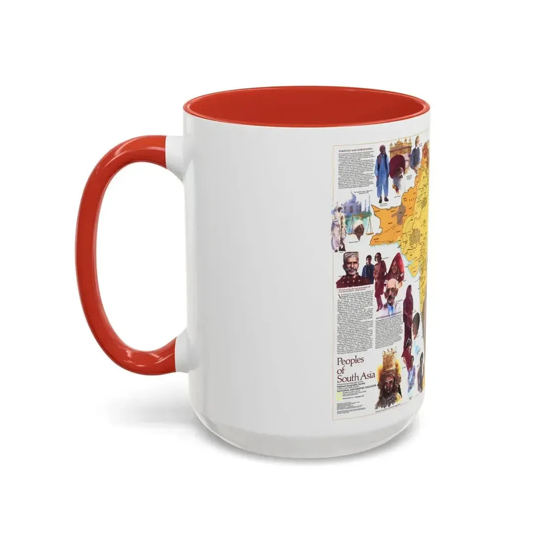 Asia - Peoples of South (1984) (Map) Accent Coffee Mug - Go Mug Yourself