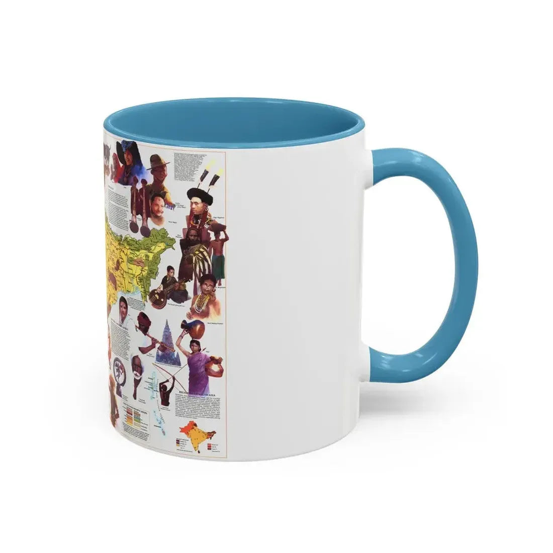 Asia - Peoples of South (1984) (Map) Accent Coffee Mug - Go Mug Yourself