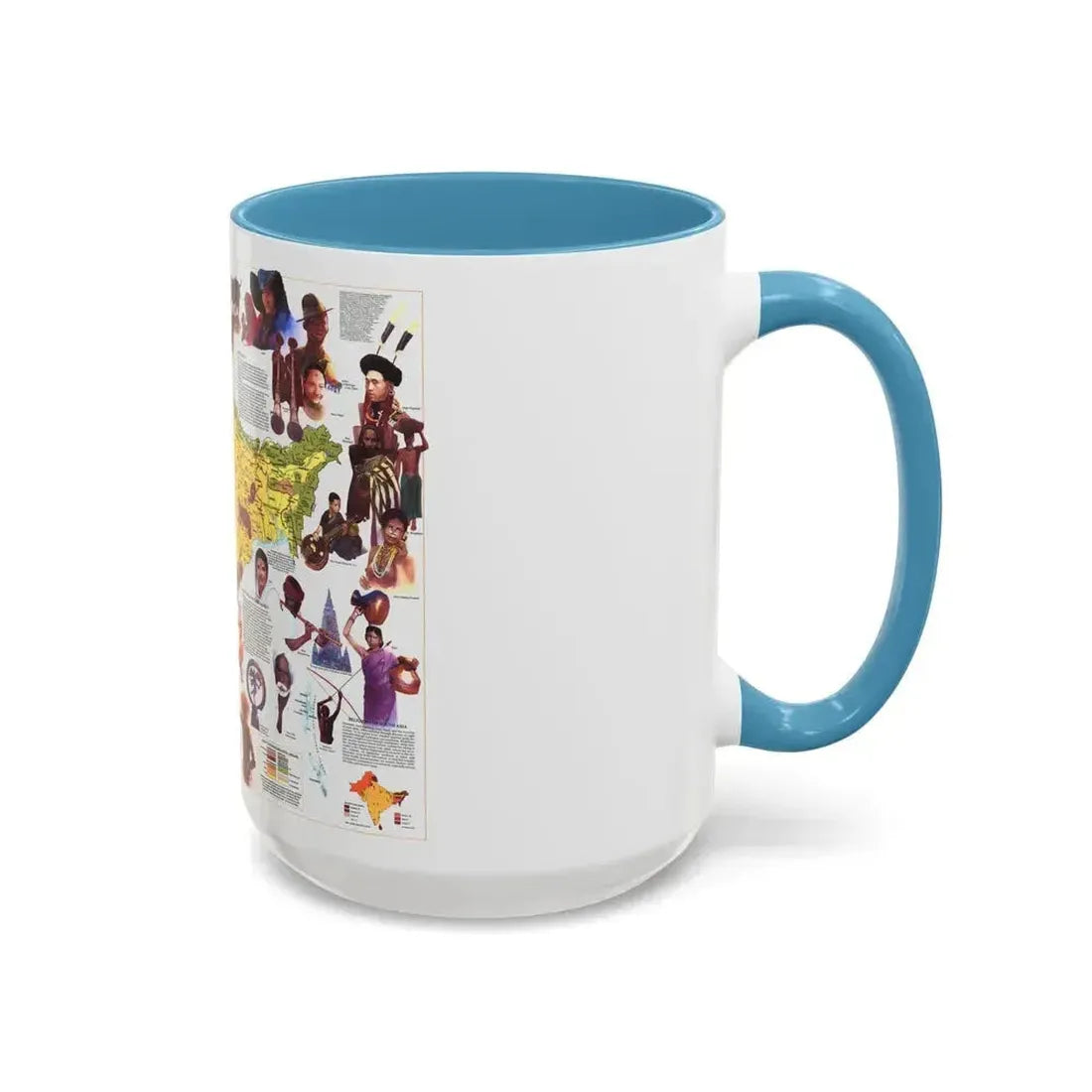 Asia - Peoples of South (1984) (Map) Accent Coffee Mug - Go Mug Yourself
