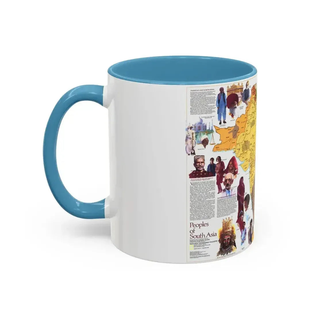 Asia - Peoples of South (1984) (Map) Accent Coffee Mug - Go Mug Yourself