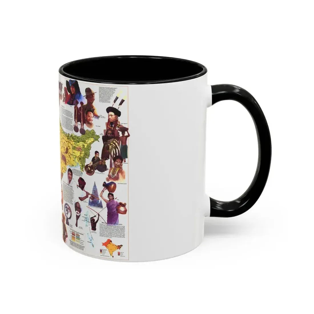 Asia - Peoples of South (1984) (Map) Accent Coffee Mug - Go Mug Yourself