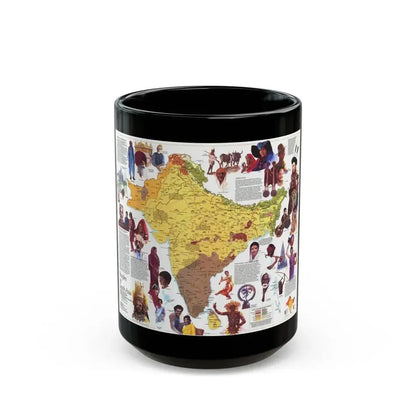 Asia - Peoples of South (1984) (Map) Black Coffee Mug 15oz - Go Mug Yourself