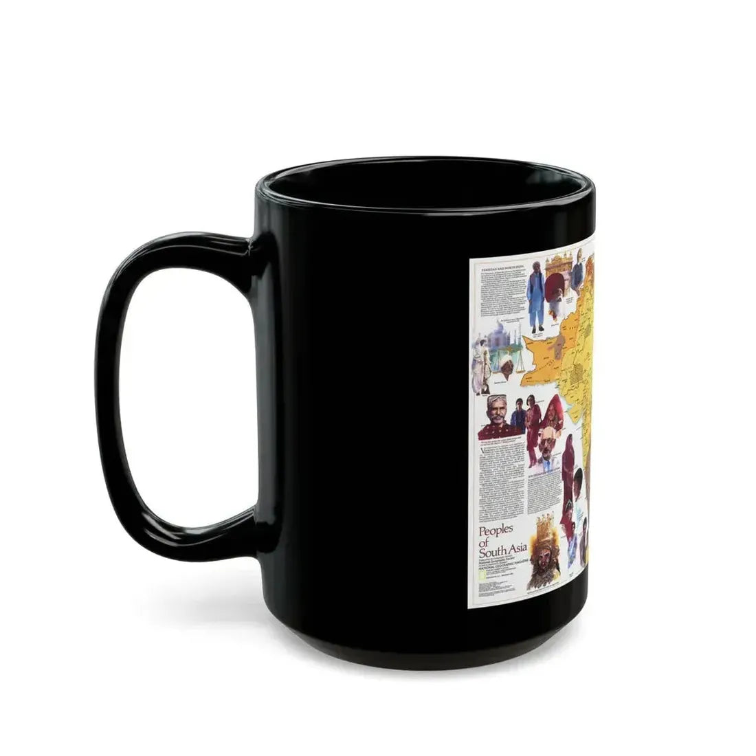 Asia - Peoples of South (1984) (Map) Black Coffee Mug - Go Mug Yourself