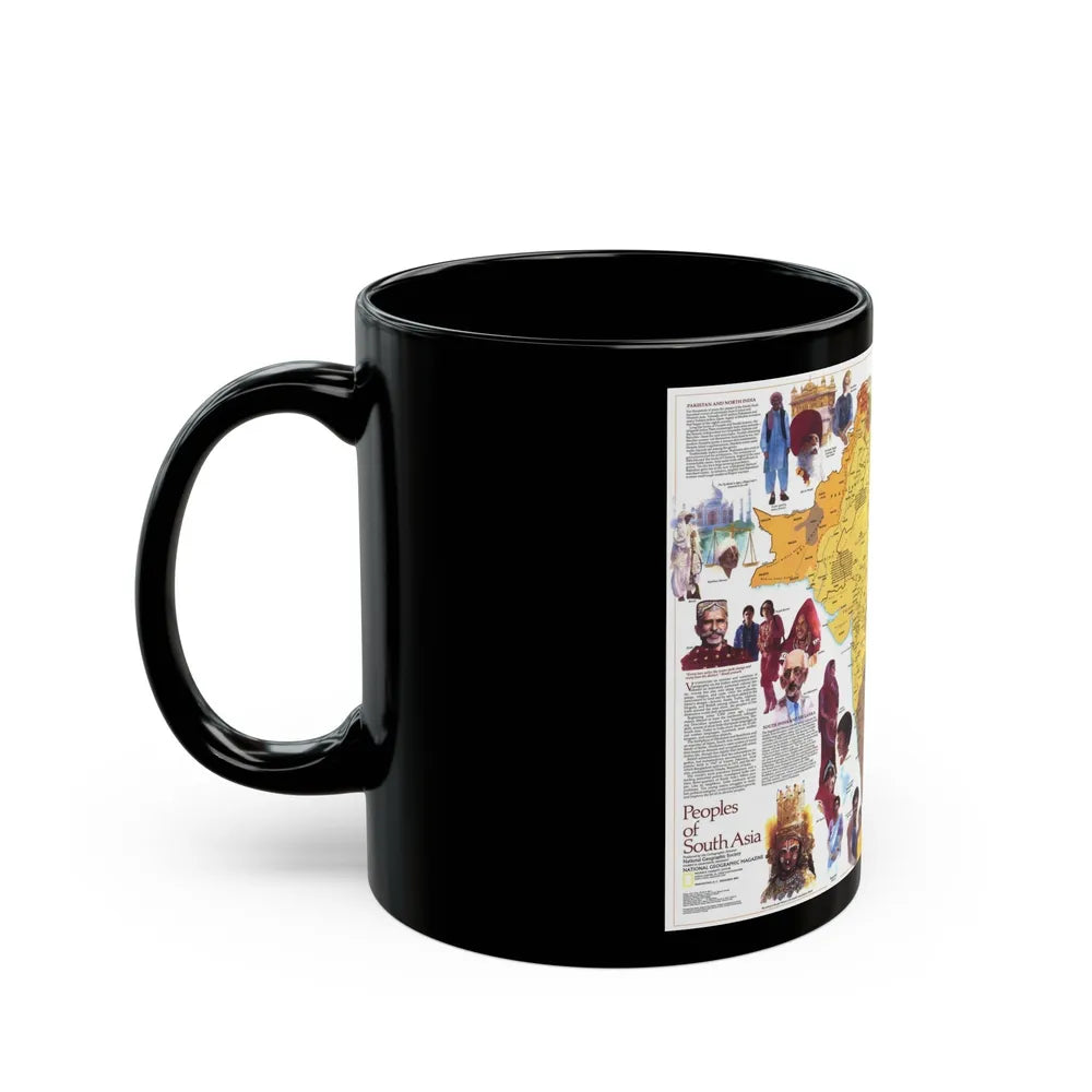 Asia - Peoples of South (1984) (Map) Black Coffee Mug-Go Mug Yourself