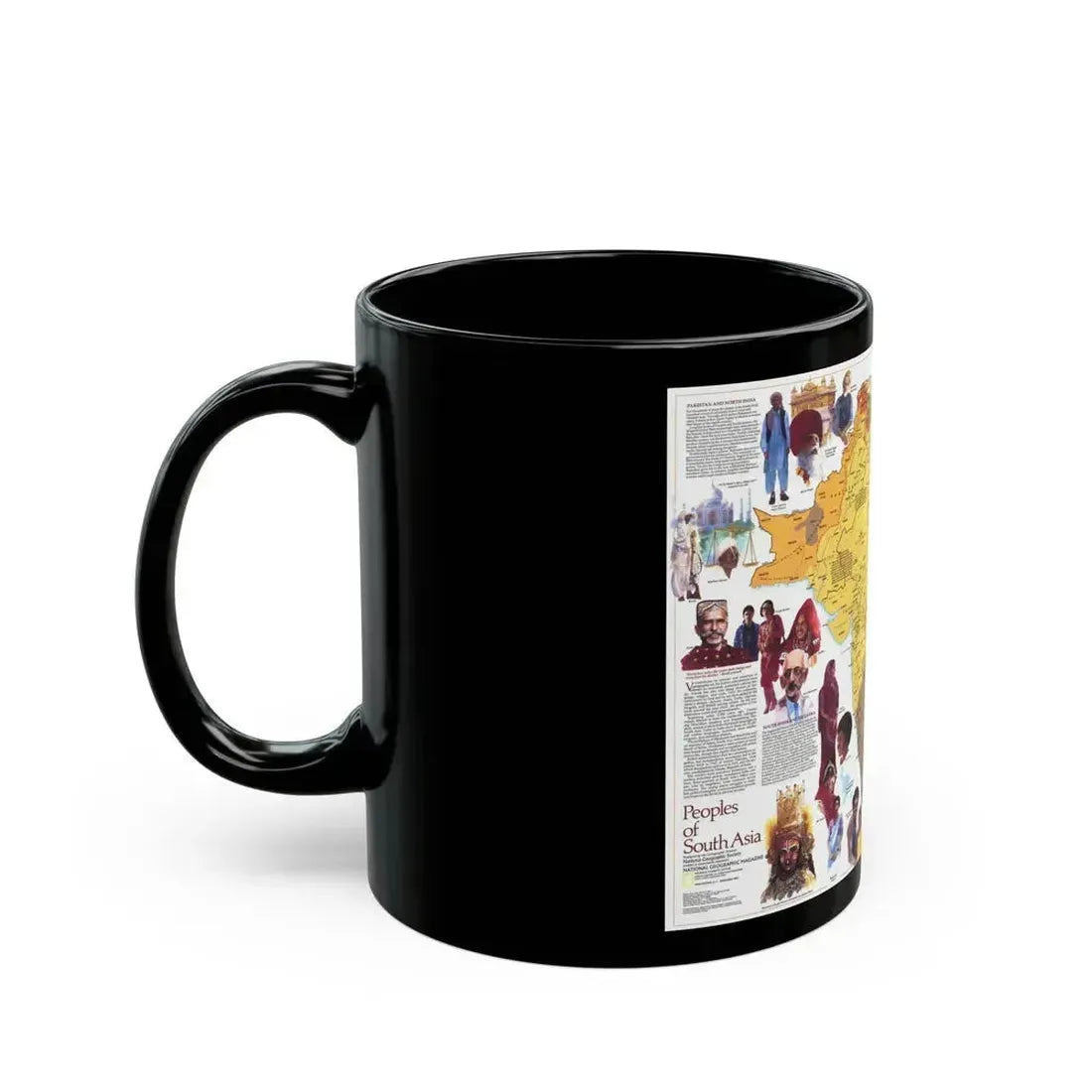 Asia - Peoples of South (1984) (Map) Black Coffee Mug - Go Mug Yourself