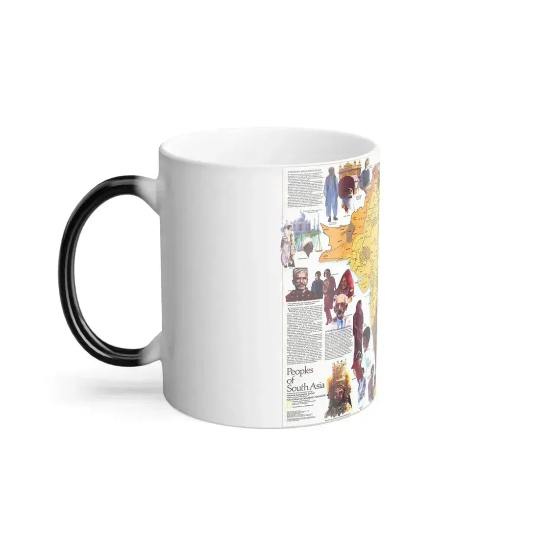 Asia - Peoples of South (1984) (Map) Color Changing Mug 11oz - Go Mug Yourself