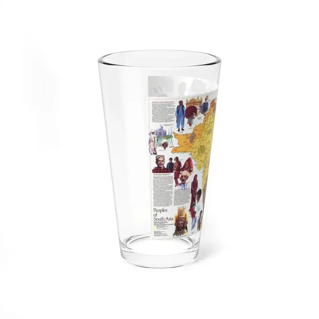 Asia - Peoples of South (1984) (Map) Pint Glass 16oz - Go Mug Yourself