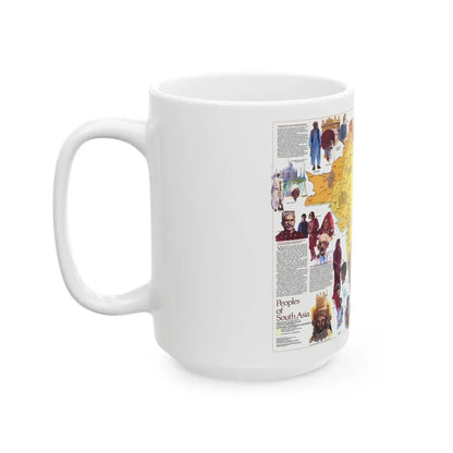 Asia - Peoples of South (1984) (Map) White Coffee Mug - Go Mug Yourself