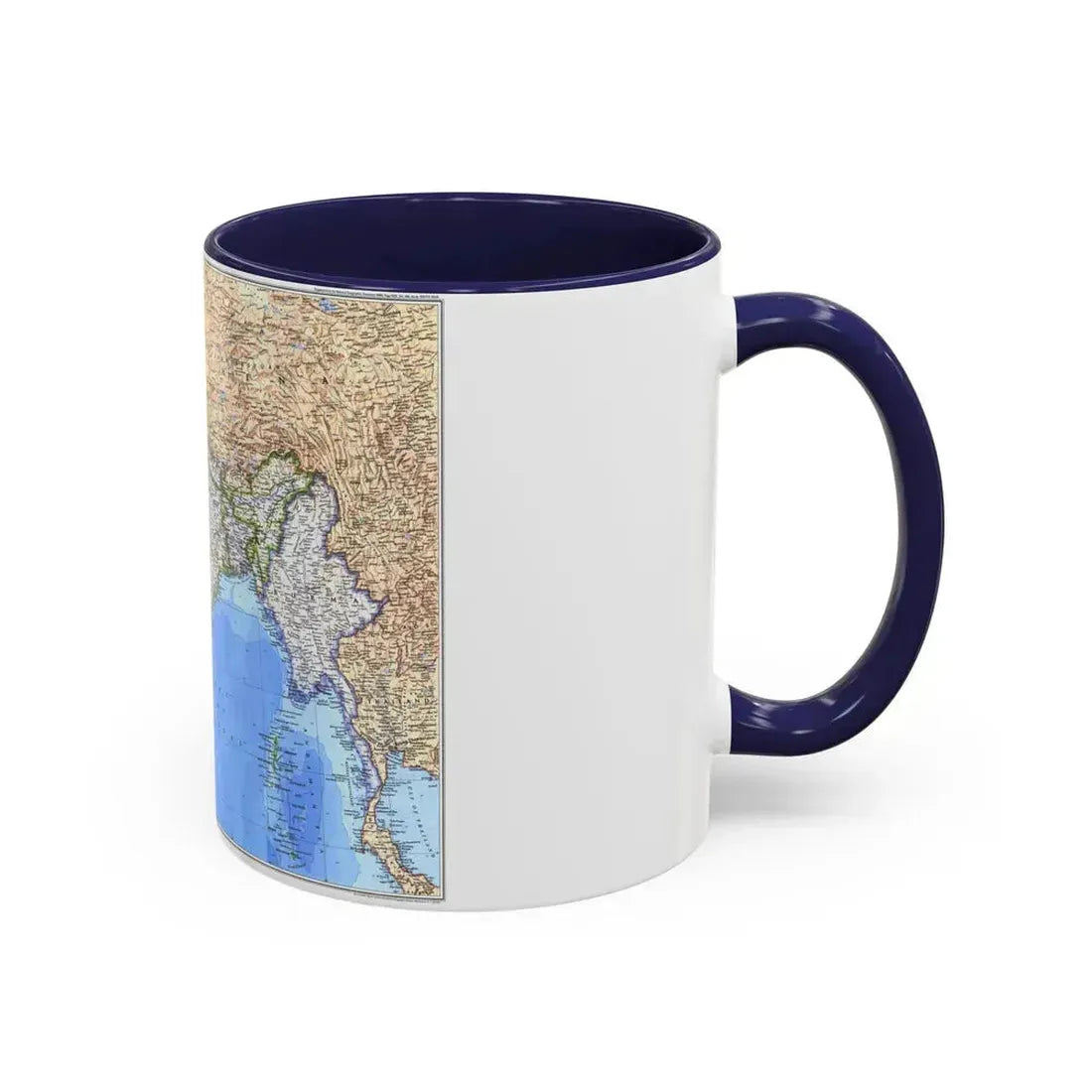Asia - South (1984) (Map) Accent Coffee Mug - Go Mug Yourself