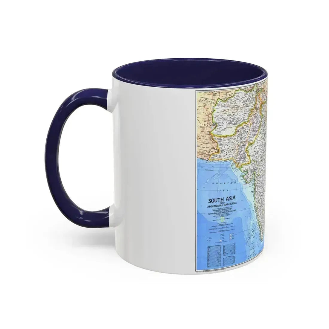 Asia - South (1984) (Map) Accent Coffee Mug - Go Mug Yourself