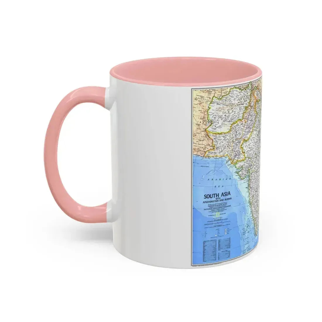 Asia - South (1984) (Map) Accent Coffee Mug - Go Mug Yourself