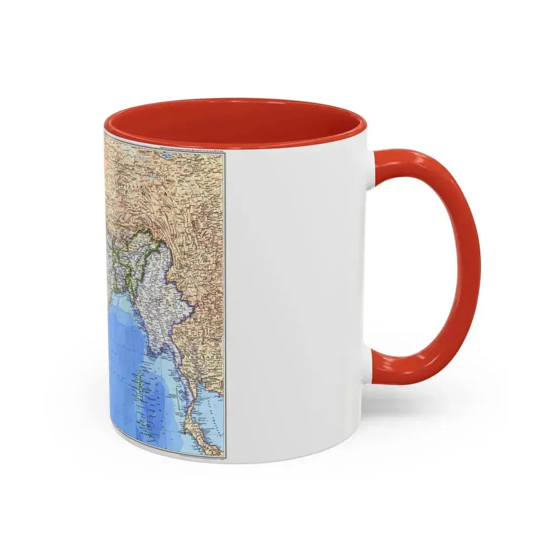 Asia - South (1984) (Map) Accent Coffee Mug - Go Mug Yourself