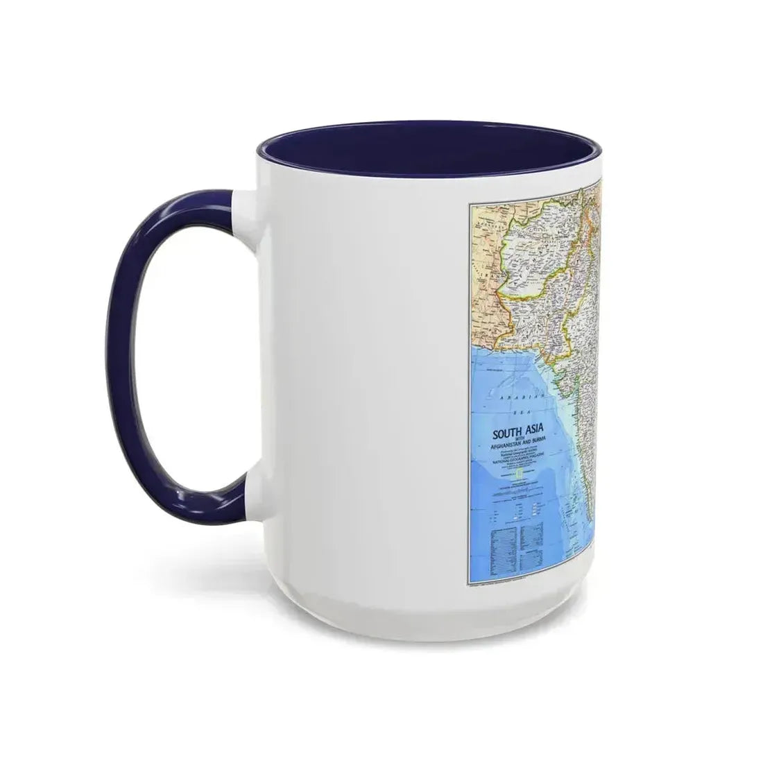 Asia - South (1984) (Map) Accent Coffee Mug - Go Mug Yourself