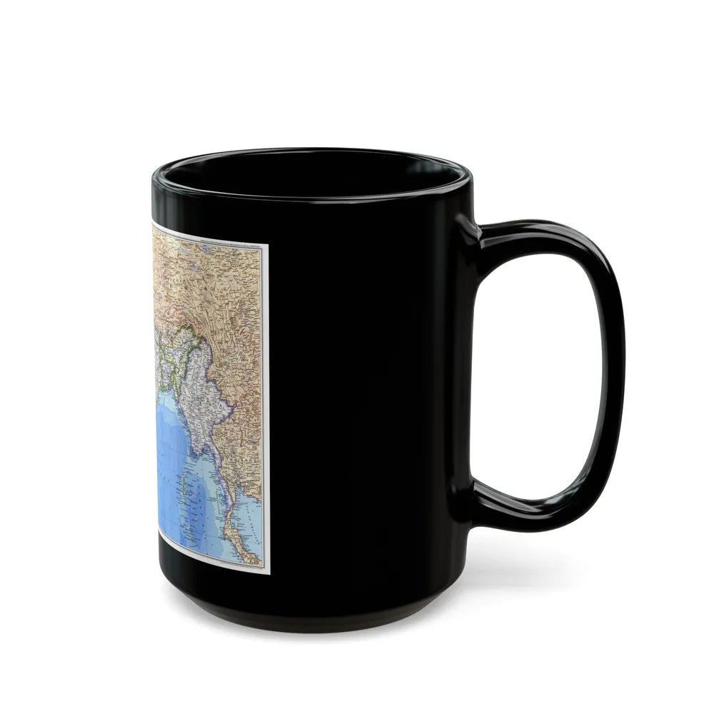 Asia - South (1984) (Map) Black Coffee Mug-Go Mug Yourself