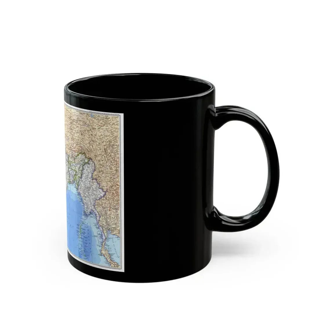 Asia - South (1984) (Map) Black Coffee Mug - Go Mug Yourself