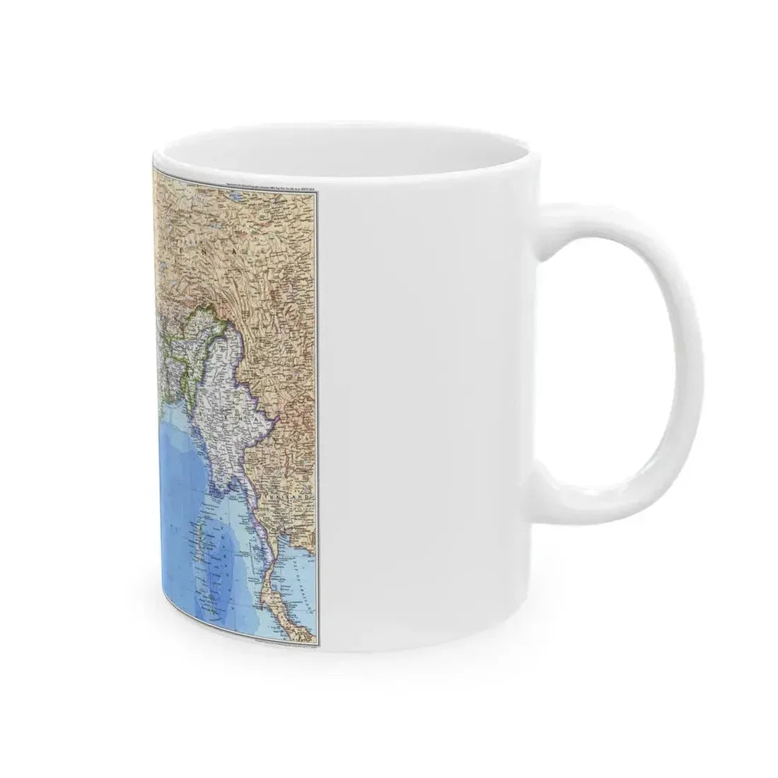 Asia - South (1984) (Map) White Coffee Mug - Go Mug Yourself