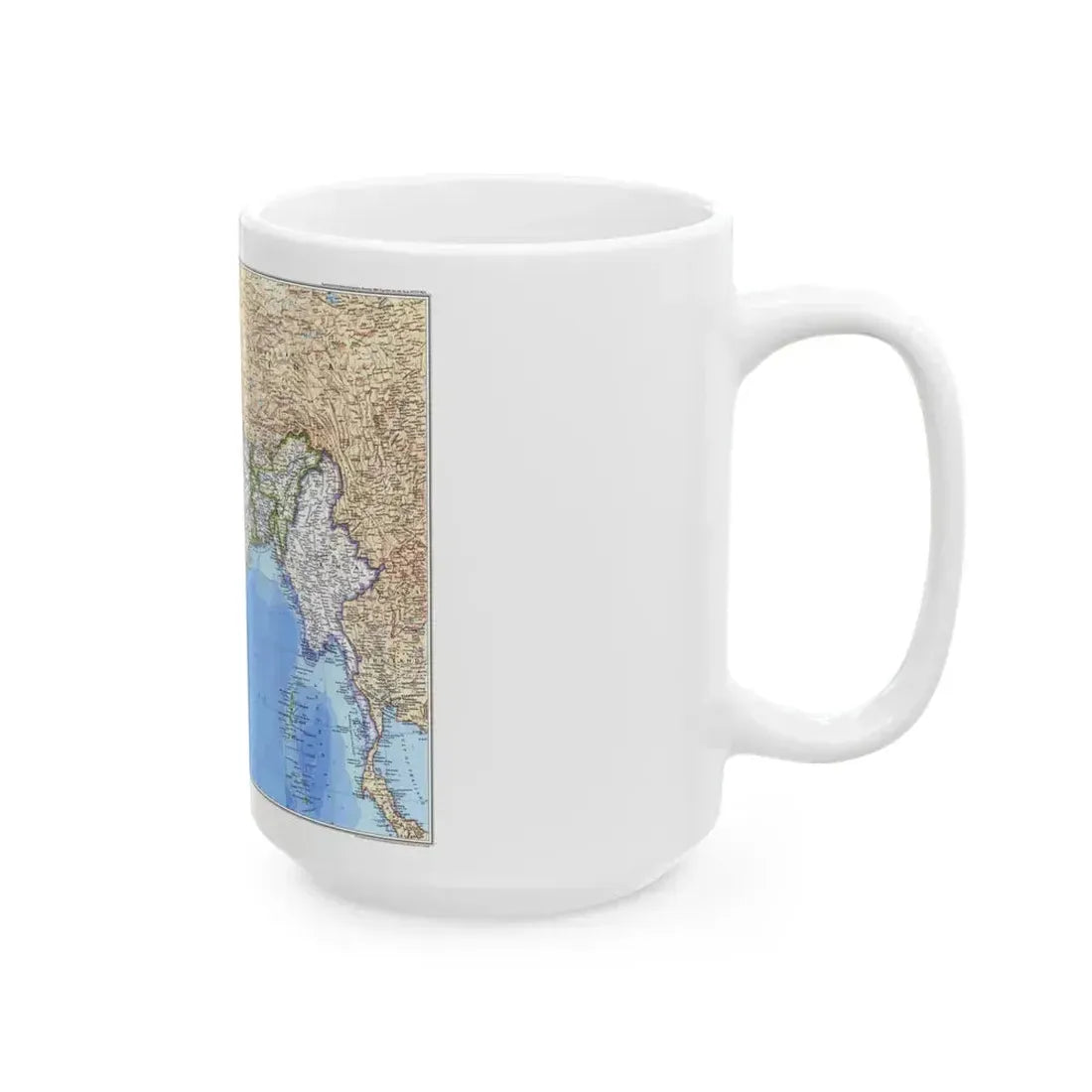 Asia - South (1984) (Map) White Coffee Mug - Go Mug Yourself