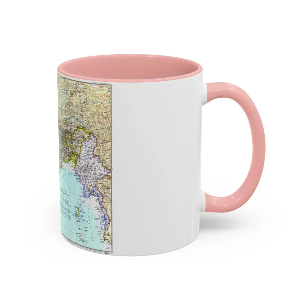 Asia - South with Afghanistan and Myanmar (1997) (Map) Accent Coffee Mug - Go Mug Yourself