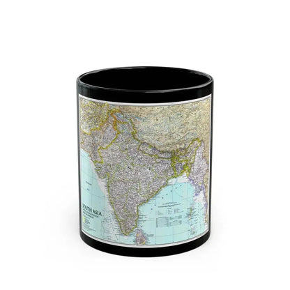 Asia - South with Afghanistan and Myanmar (1997) (Map) Black Coffee Mug 11oz - Go Mug Yourself