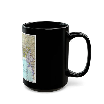 Asia - South with Afghanistan and Myanmar (1997) (Map) Black Coffee Mug-Go Mug Yourself