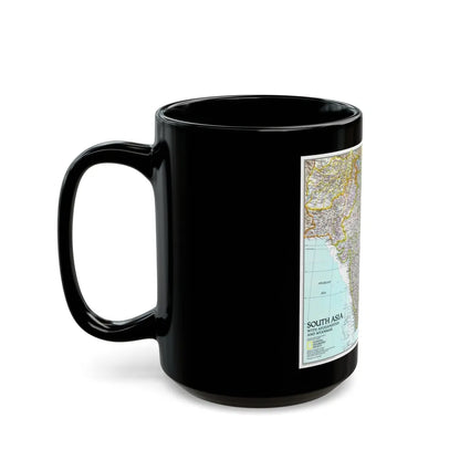 Asia - South with Afghanistan and Myanmar (1997) (Map) Black Coffee Mug-Go Mug Yourself