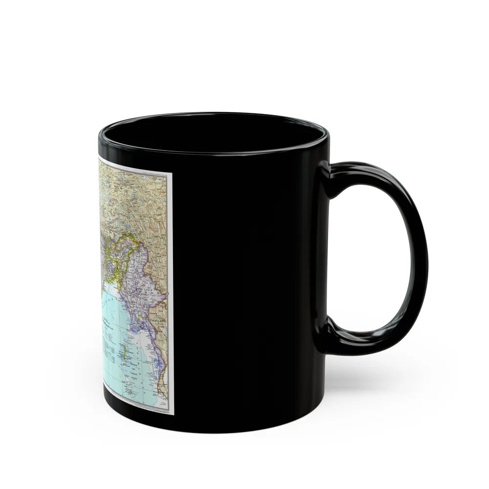 Asia - South with Afghanistan and Myanmar (1997) (Map) Black Coffee Mug-Go Mug Yourself