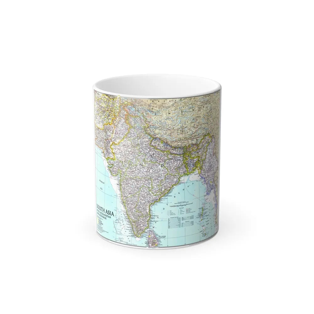 Asia - South with Afghanistan and Myanmar (1997) (Map) Color Changing Mug 11oz-Go Mug Yourself