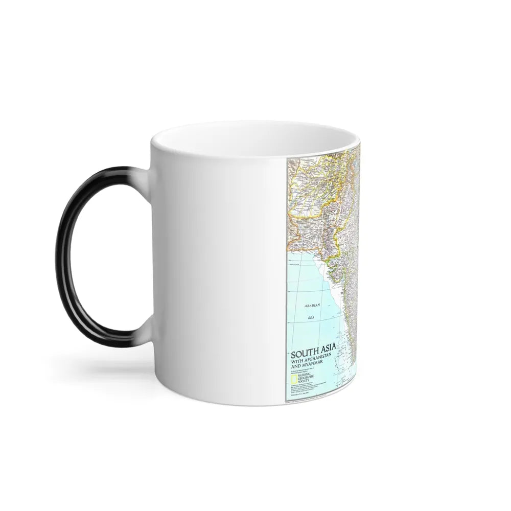 Asia - South with Afghanistan and Myanmar (1997) (Map) Color Changing Mug 11oz-Go Mug Yourself