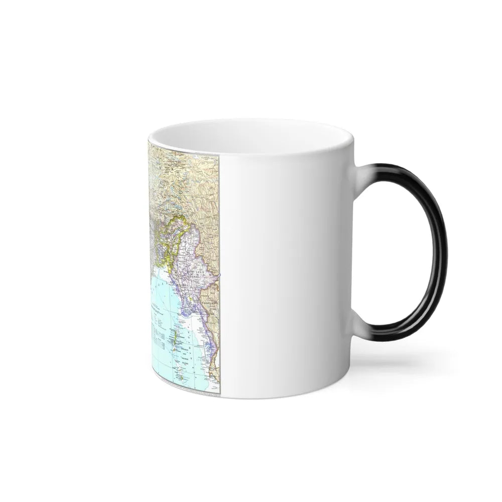 Asia - South with Afghanistan and Myanmar (1997) (Map) Color Changing Mug 11oz-Go Mug Yourself