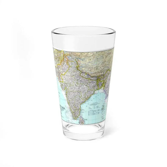 Asia - South with Afghanistan and Myanmar (1997) (Map) Pint Glass 16oz 16oz - Go Mug Yourself