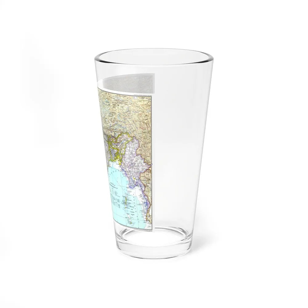 Asia - South with Afghanistan and Myanmar (1997) (Map) Pint Glass 16oz-Go Mug Yourself