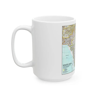 Asia - South with Afghanistan and Myanmar (1997) (Map) White Coffee Mug-Go Mug Yourself