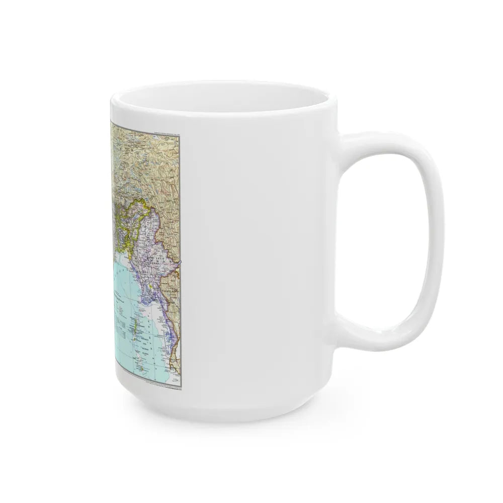 Asia - South with Afghanistan and Myanmar (1997) (Map) White Coffee Mug-Go Mug Yourself