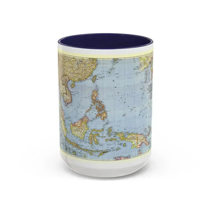 Asia - Southeast (1944) (Map) Accent Coffee Mug 15oz Navy - Go Mug Yourself