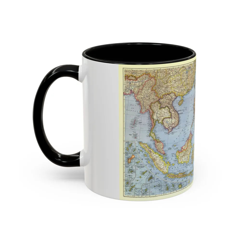 Asia - Southeast (1944) (Map) Accent Coffee Mug-Go Mug Yourself