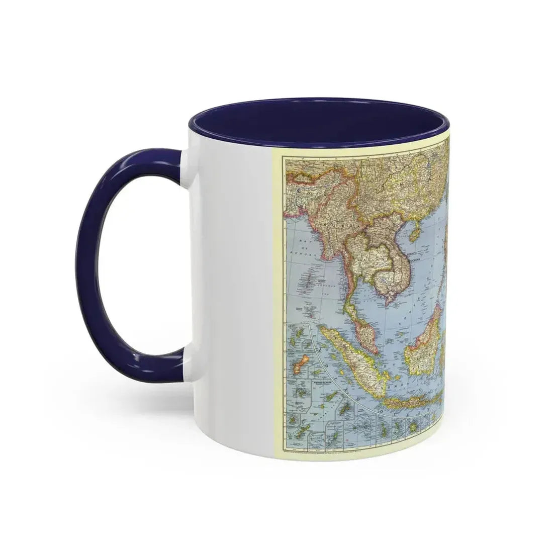 Asia - Southeast (1944) (Map) Accent Coffee Mug - Go Mug Yourself