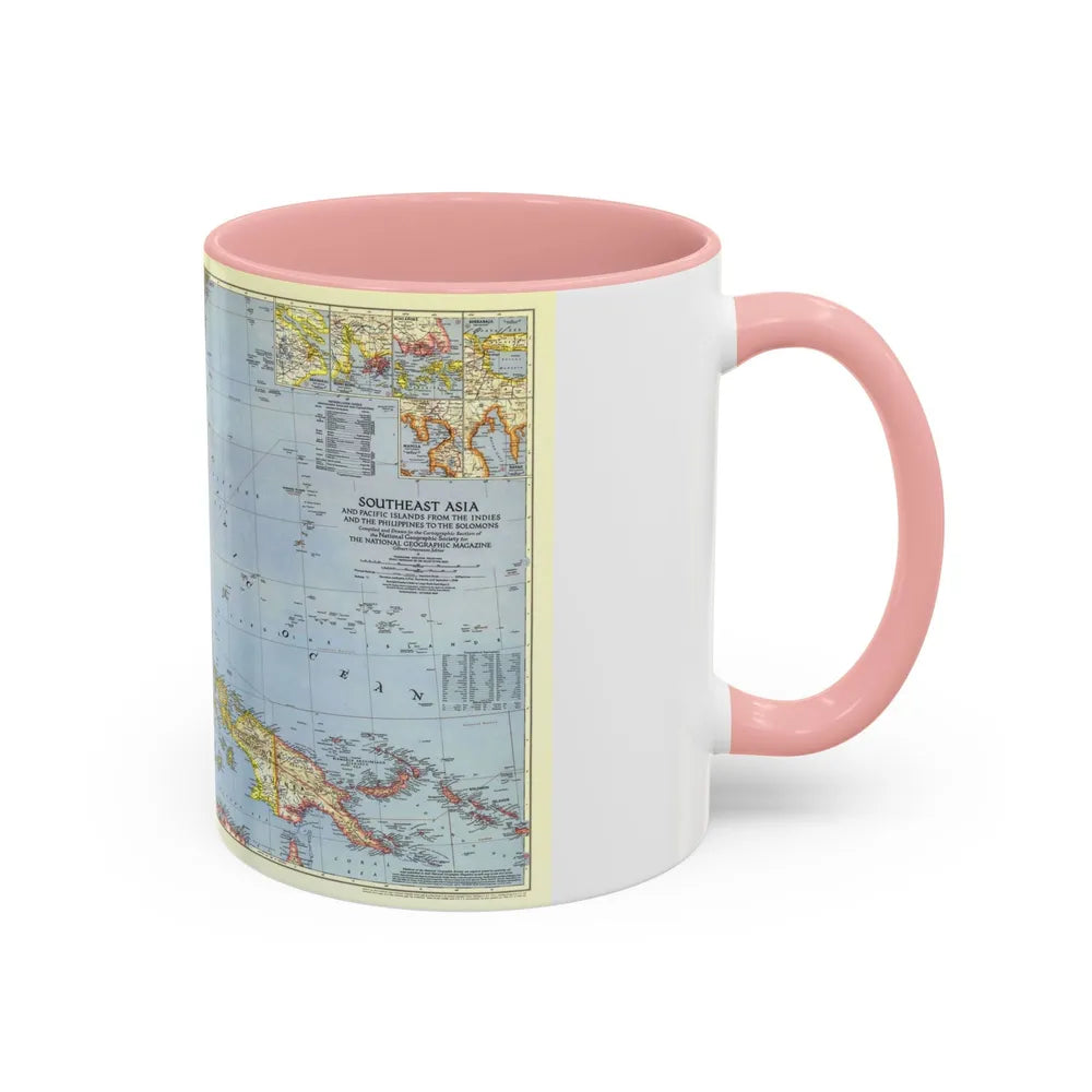 Asia - Southeast (1944) (Map) Accent Coffee Mug-Go Mug Yourself