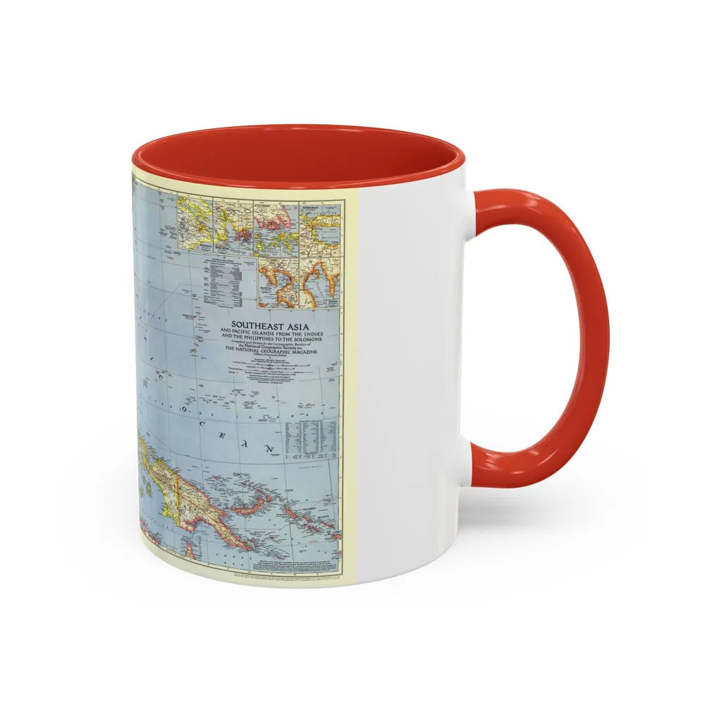 Asia - Southeast (1944) (Map) Accent Coffee Mug-Go Mug Yourself