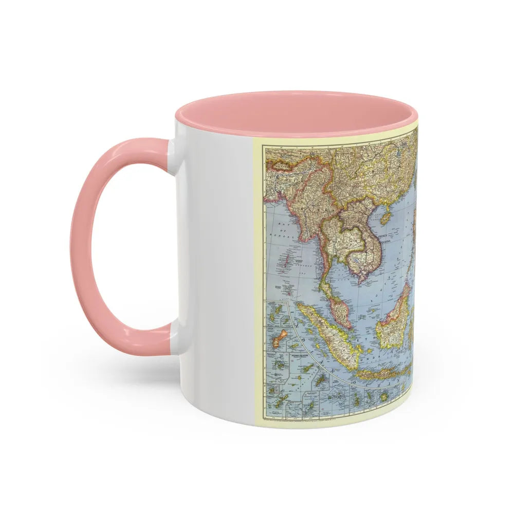 Asia - Southeast (1944) (Map) Accent Coffee Mug-Go Mug Yourself